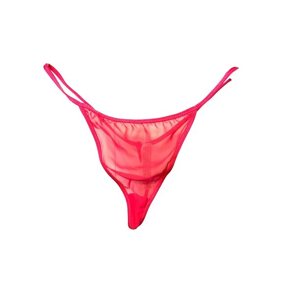 In Bloom Sheer Hot Pink Babydoll Lingerie Set With Thong Size M - Picture 6 of 9